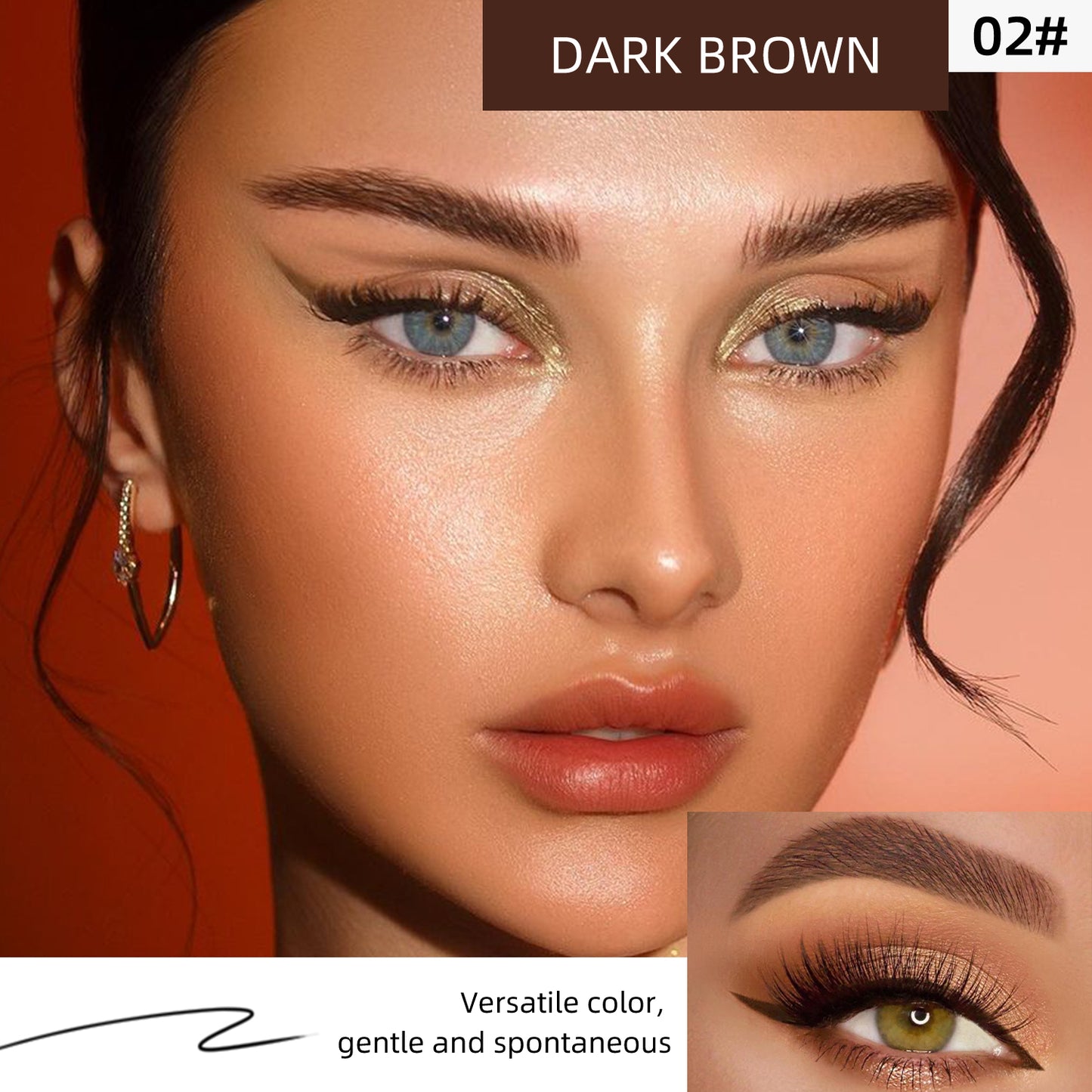 FelinWel Juego de delineador de ojos y cejas en gel de 2 colores con 2 pinceles impermeables a prueba de manchas