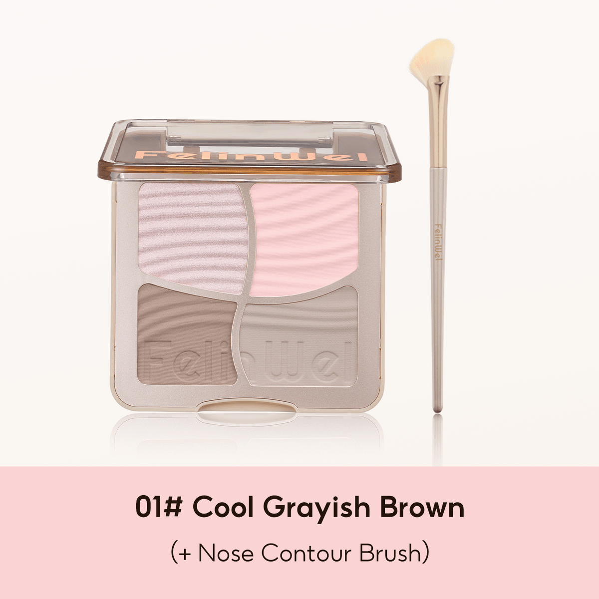 FelinWel 4 colores resaltador contorno paleta maquillaje 3D bronceador mate contorno polvo