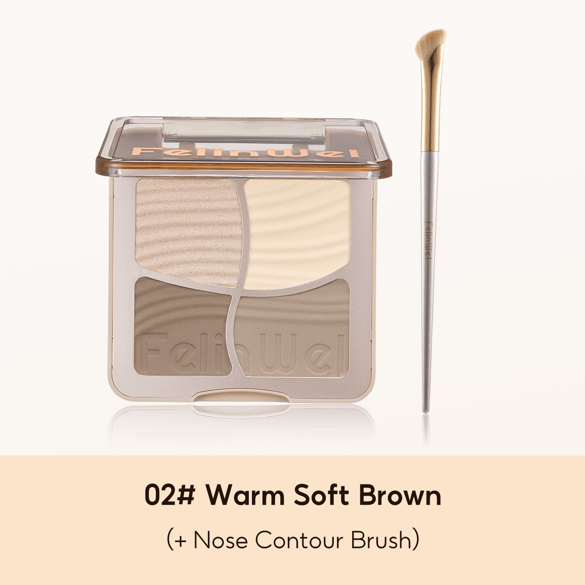 FelinWel 4 colores resaltador contorno paleta maquillaje 3D bronceador mate contorno polvo