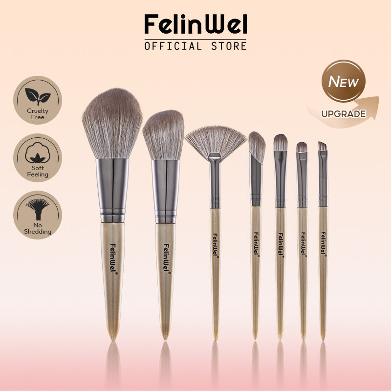 FelinWel Juego de brochas de maquillaje profesional de 13 piezas Vegano sin crueldad animal