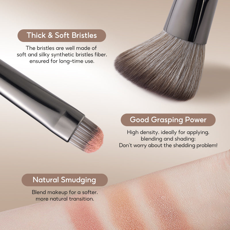 FelinWel Juego de brochas de maquillaje profesional de 13 piezas Vegano sin crueldad animal