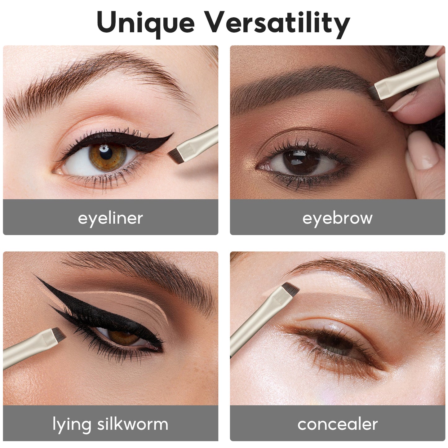 FelinWel 2 brochas de maquillaje para cejas y delineador de ojos en ángulo