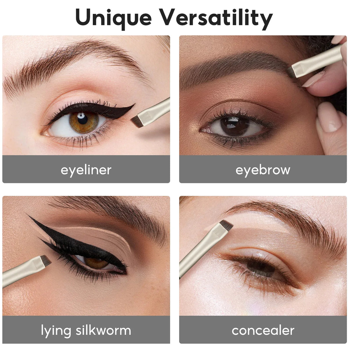 FelinWel 2 brochas de maquillaje para cejas y delineador de ojos en ángulo