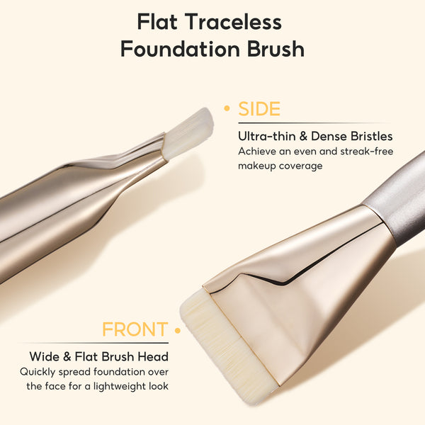 FelinWel Flat Wide Foundation Brush Super Dense Ultra-thin Vegan Synthetic Fibers