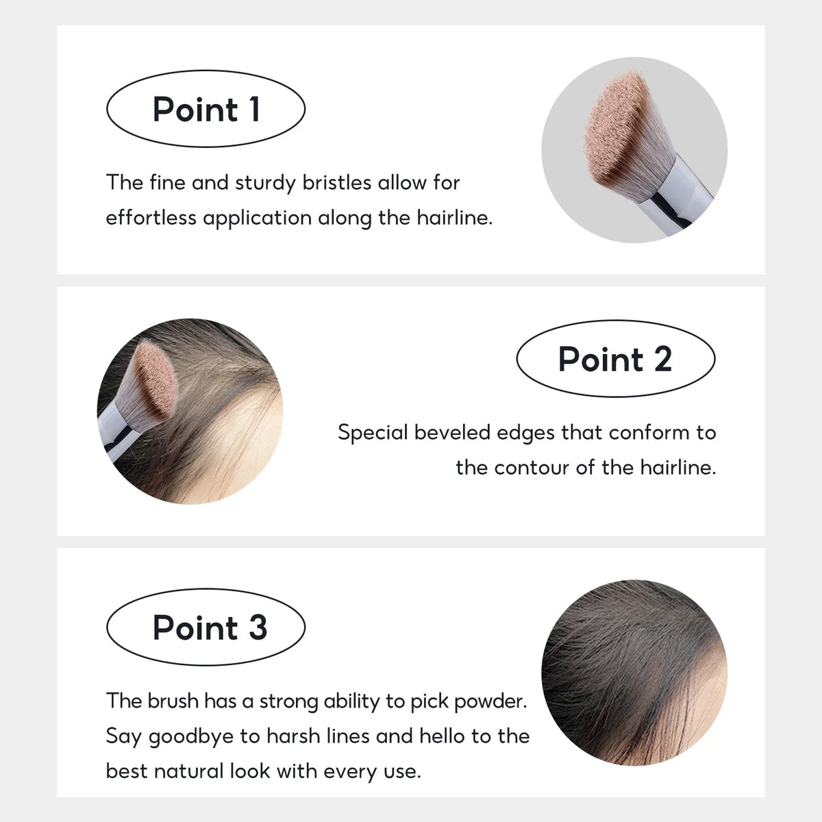 FelinWel Slope Hairline Powder Brush – Soft Vegan Fiber, Precise Blending