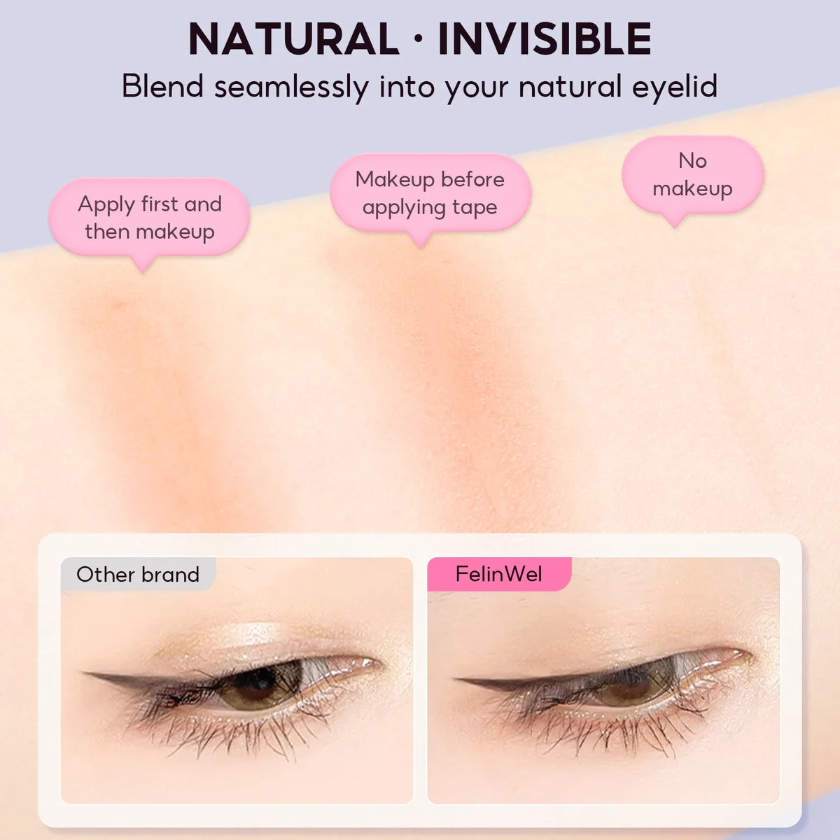 FelinWel Invisible Double Eyelid Tape – 240 Pcs, Waterproof, for Hooded & Mono-Lids