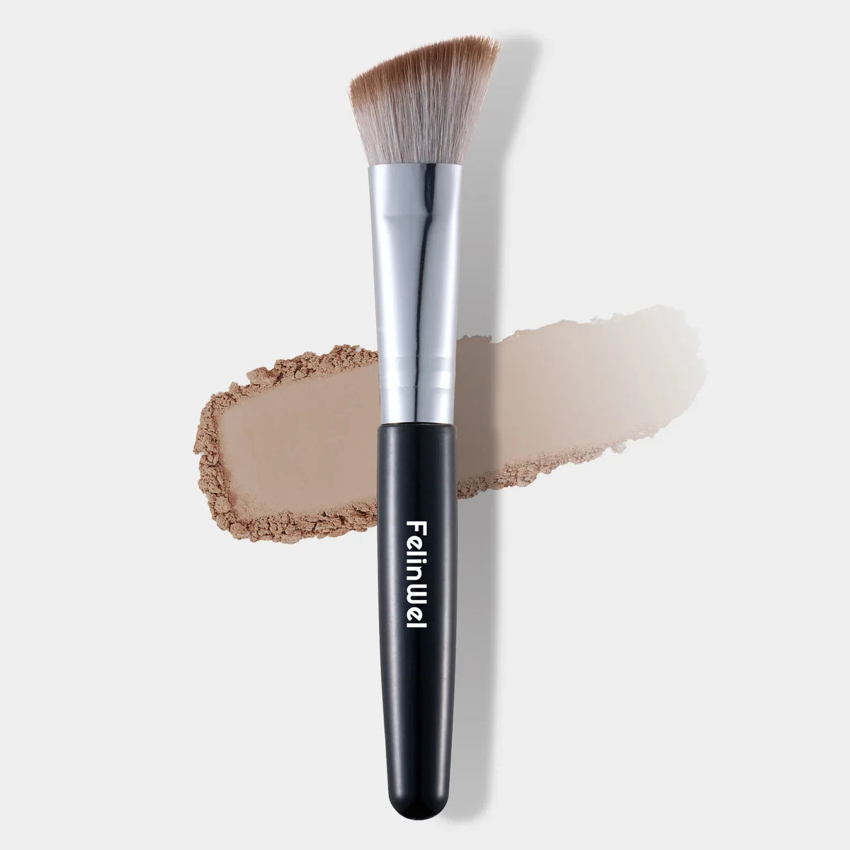 FelinWel Slope Hairline Powder Brush – Soft Vegan Fiber, Precise Blending