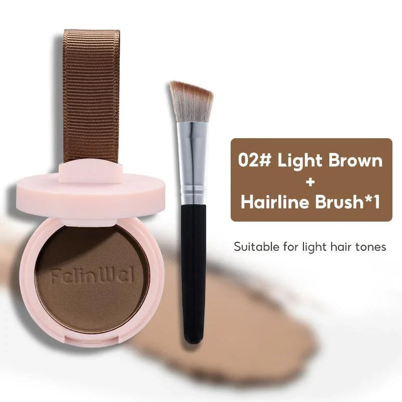 FelinWel Hairline Shadow Powder – Root Touch-Up, Mirror & Puff, 4 Shades