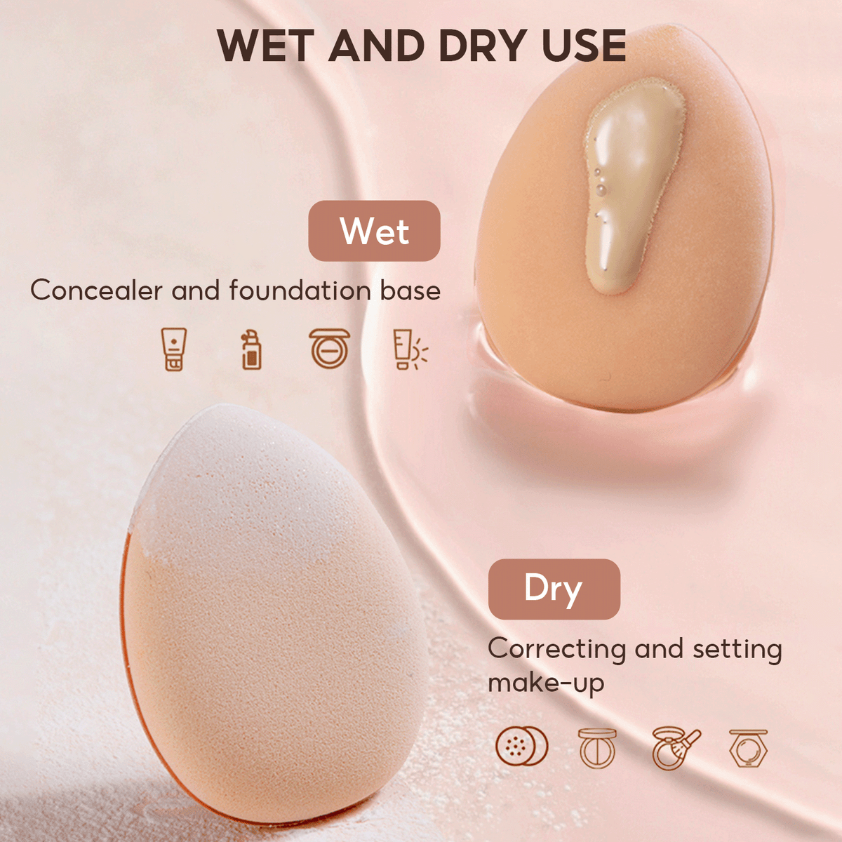 FelinWel - Juego de esponjas para dedos de tamaño mini, esponja de maquillaje, corrector facial, base para detalles