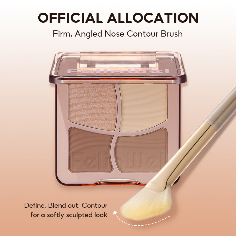 FelinWel 4 colores resaltador contorno paleta maquillaje 3D bronceador mate contorno polvo