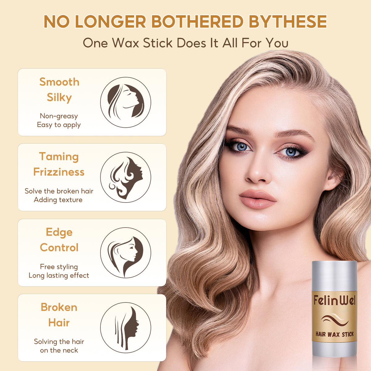 FelinWel Cera para el cabello en barra Pomada para peinar el cabello en barra Cera para el cabello