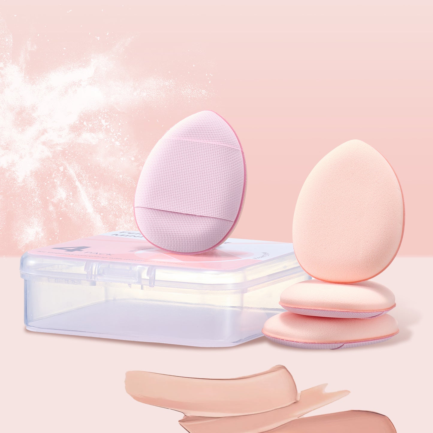 FelinWel - Juego de esponjas para dedos de tamaño mini, esponja de maquillaje, corrector facial, base para detalles