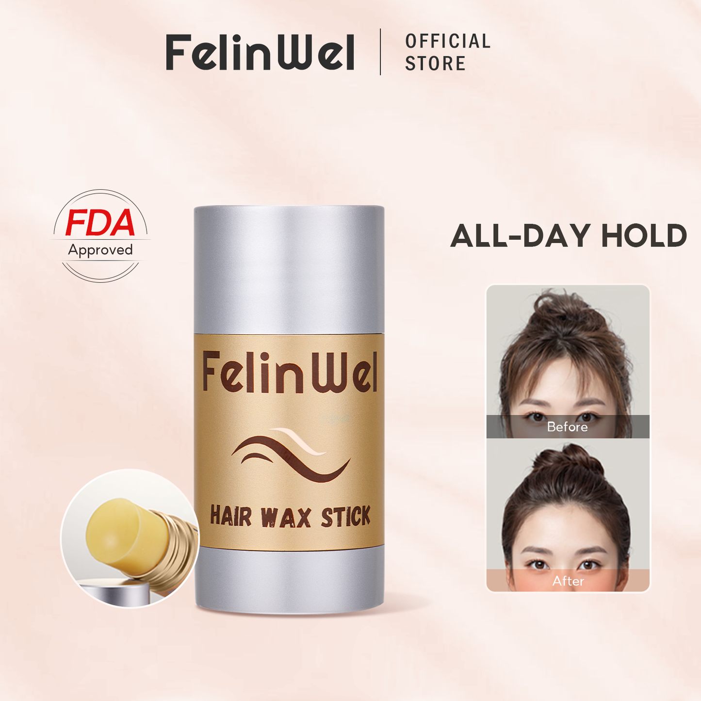FelinWel Cera para el cabello en barra Pomada para peinar el cabello en barra Cera para el cabello