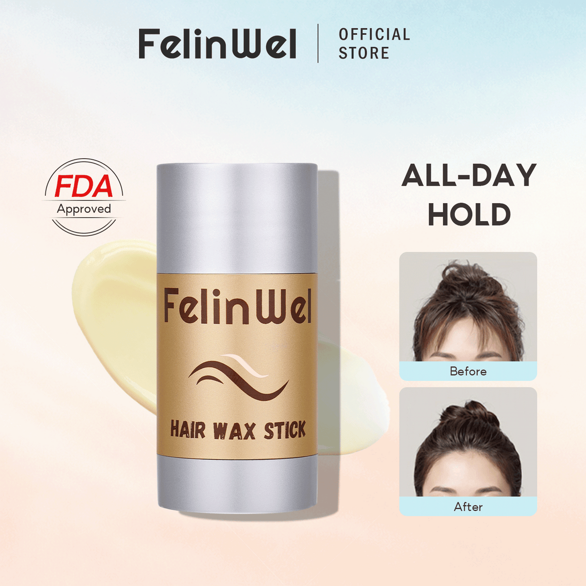 FelinWel Cera para el cabello en barra Pomada para peinar el cabello en barra Cera para el cabello