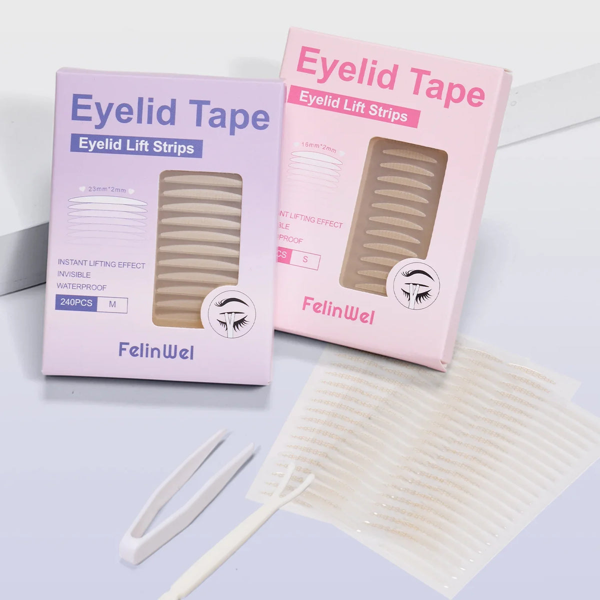 FelinWel Invisible Double Eyelid Tape – 240 Pcs, Waterproof, for Hooded & Mono-Lids