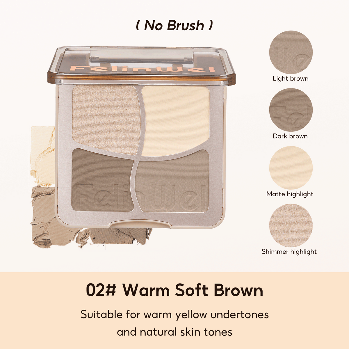 FelinWel 4 colores resaltador contorno paleta maquillaje 3D bronceador mate contorno polvo