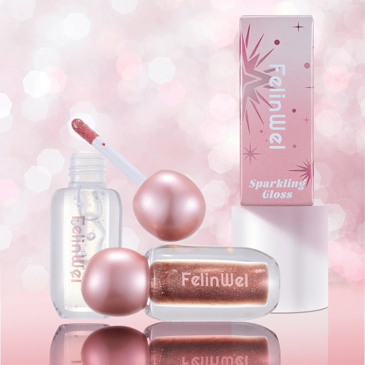 FelinWel Glitter Lip Gloss – Moisturizing & Plumping, Non-Sticky