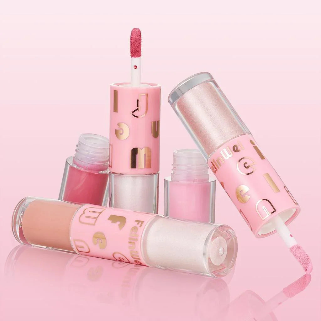 FelinWel Dual-Ended Blush & Highlighter Stick – Dewy Glow, 3 Shades