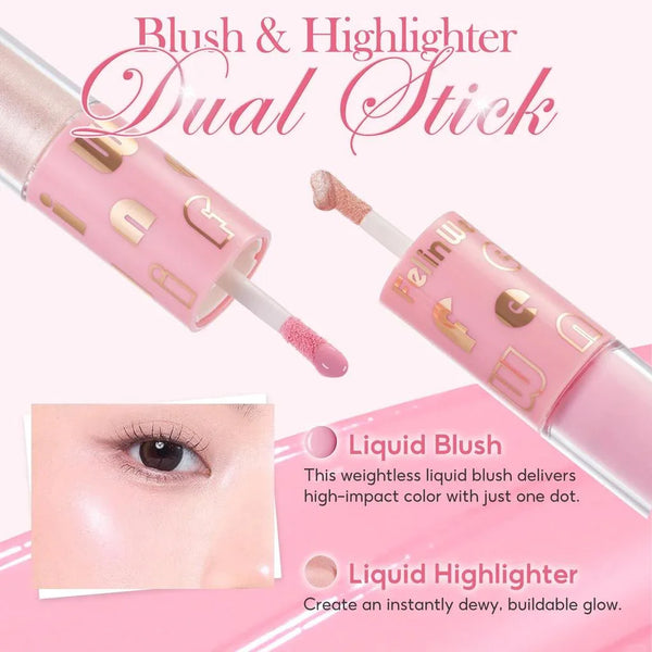 FelinWel Super Dewy Blush & Highlighter Dual-ended Stick Liquid Blendable