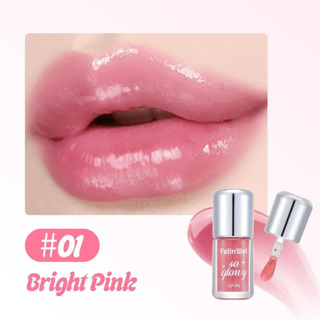 FelinWel Moisturizing Lip Oil – Glossy Tint, 12H Hydration