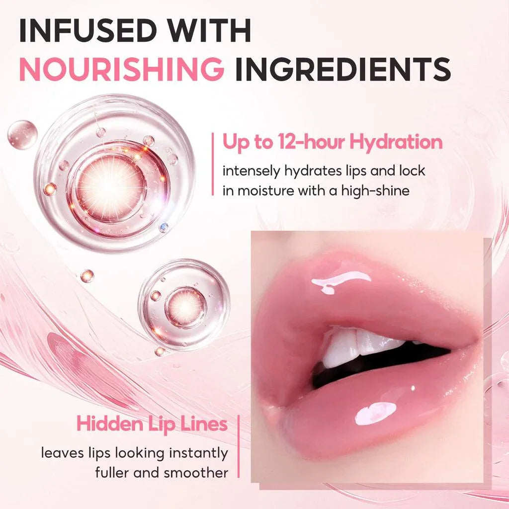FelinWel Moisturizing Lip Oil – Glossy Tint, 12H Hydration