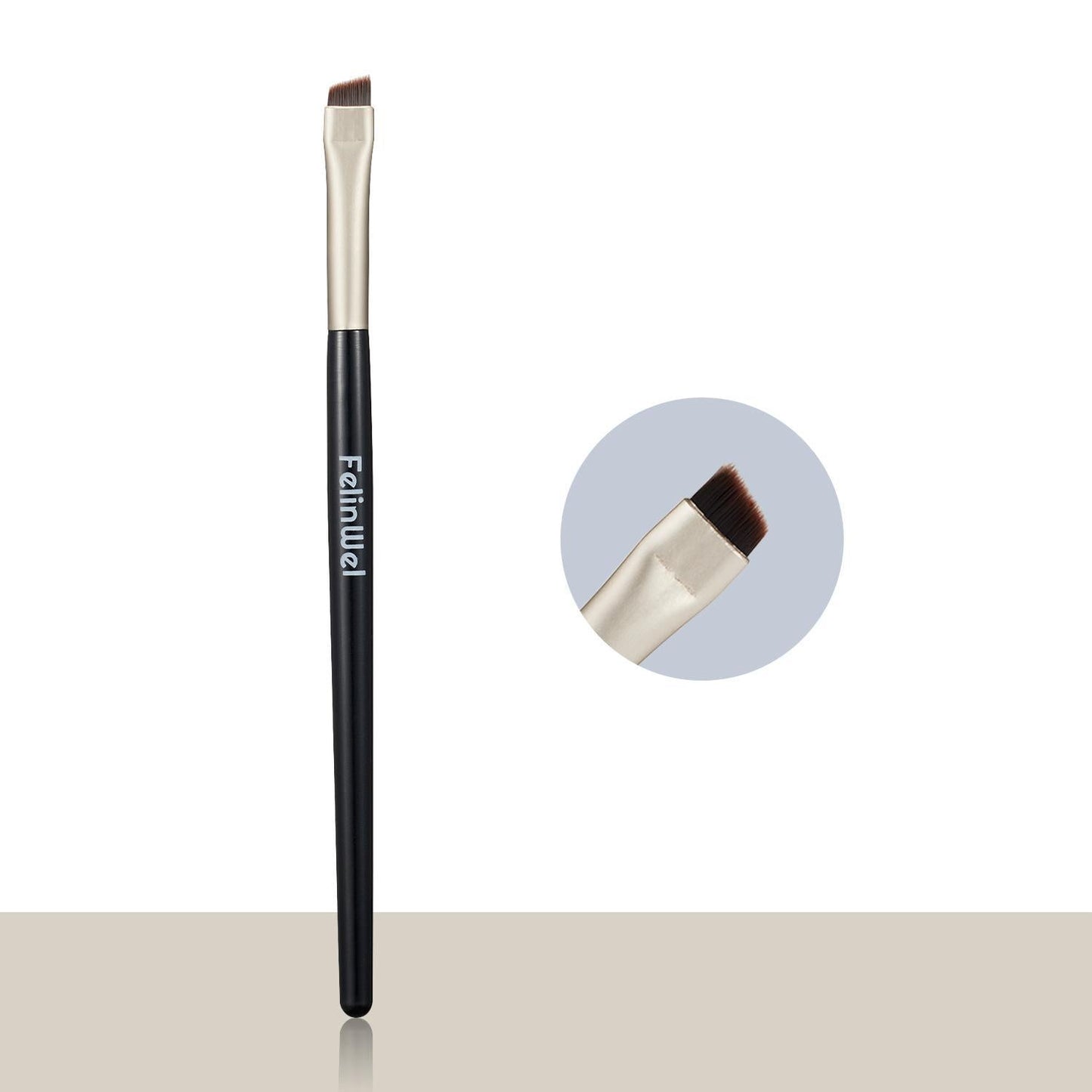 FelinWel 2 brochas de maquillaje para cejas y delineador de ojos en ángulo
