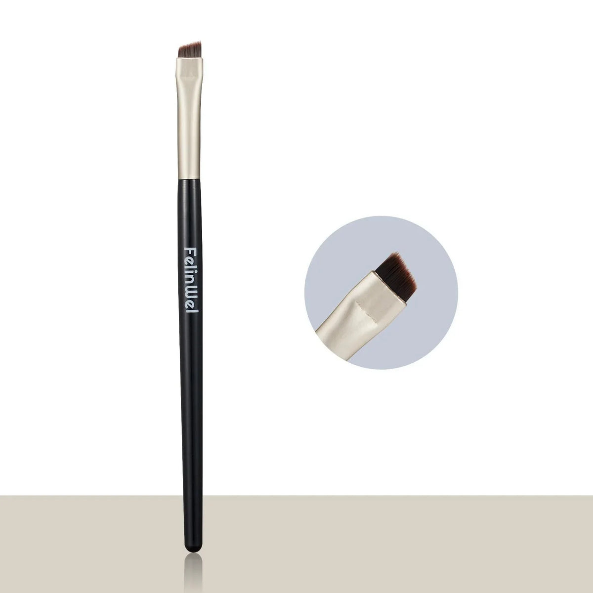 FelinWel 2 brochas de maquillaje para cejas y delineador de ojos en ángulo