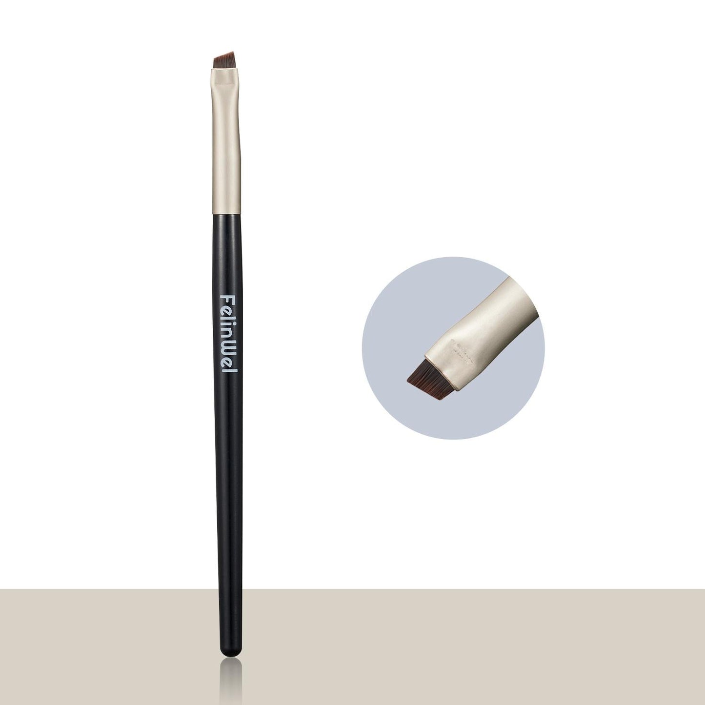 FelinWel 2 brochas de maquillaje para cejas y delineador de ojos en ángulo