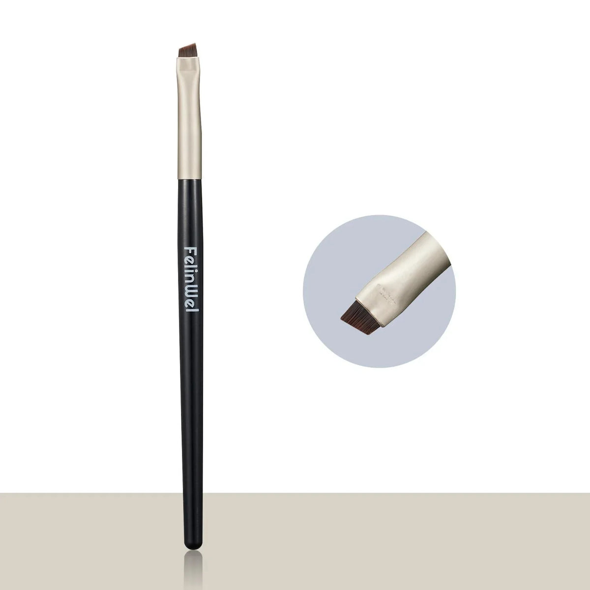 FelinWel 2 brochas de maquillaje para cejas y delineador de ojos en ángulo