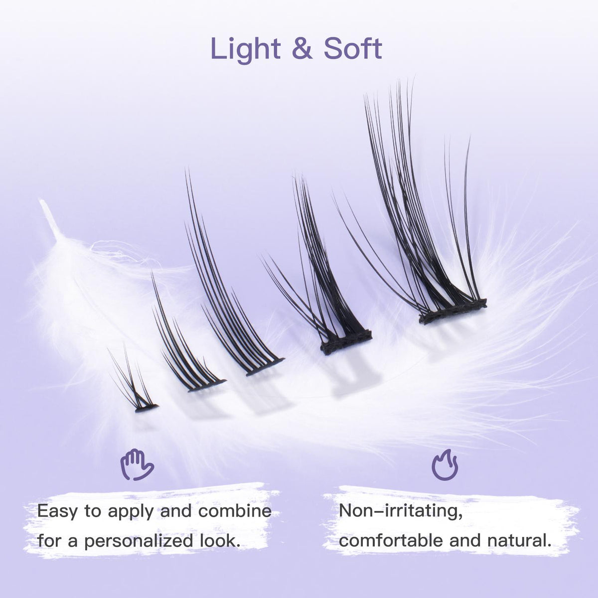 FelinWel Pestañas postizas en racimo para extensión de pestañas DIY