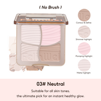 FelinWel 4 colores resaltador contorno paleta maquillaje 3D bronceador mate contorno polvo 