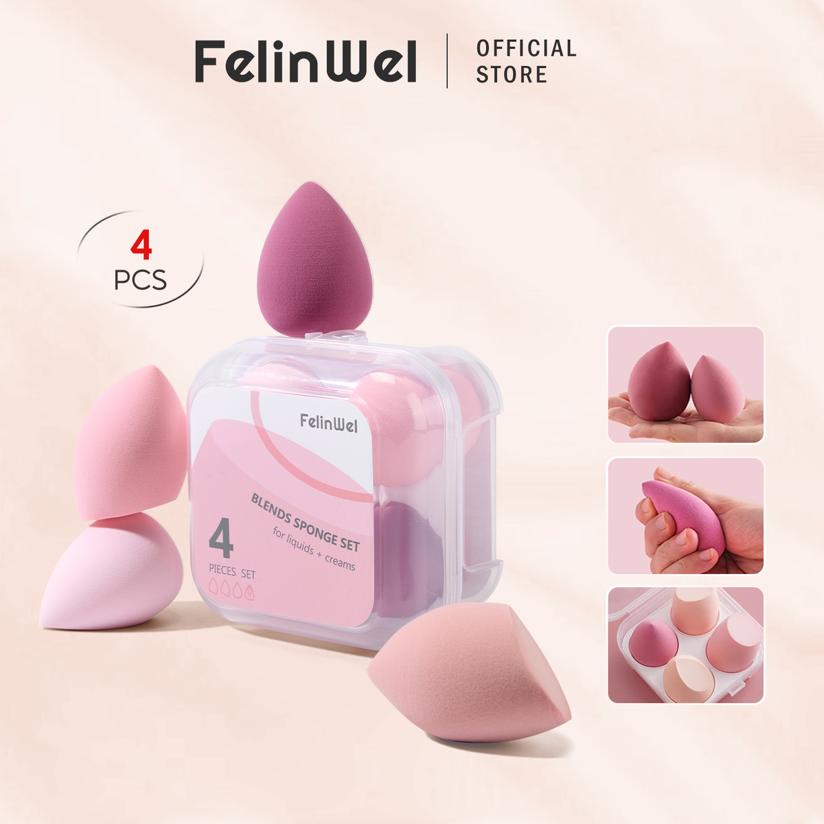 Juego de 4 esponjas de maquillaje Beauty Blender 