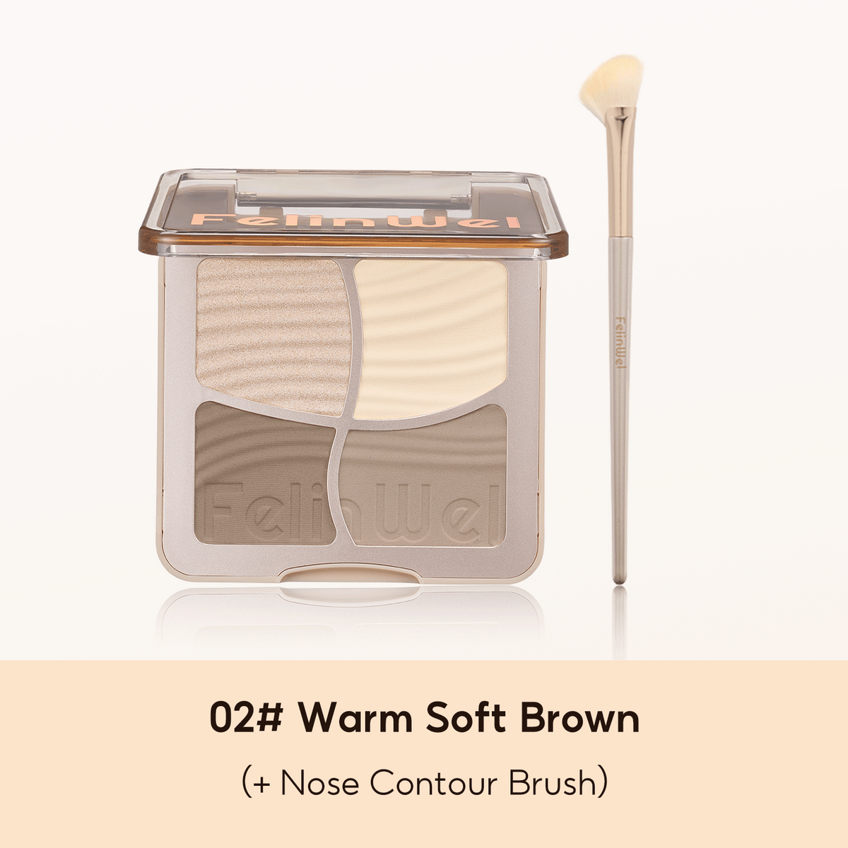 FelinWel 4 colores resaltador contorno paleta maquillaje 3D bronceador mate contorno polvo 