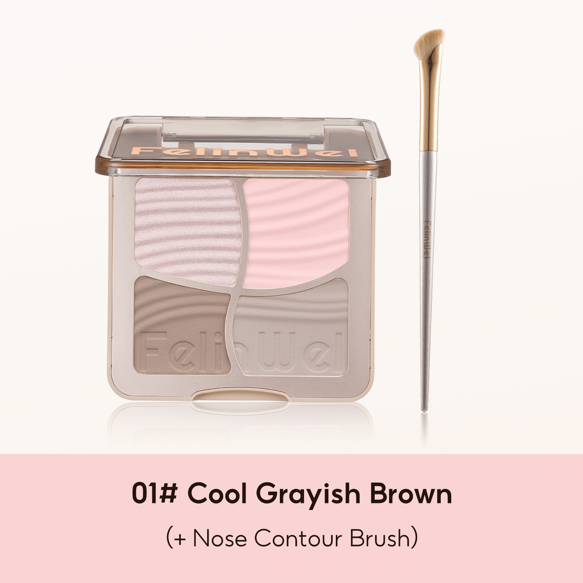 FelinWel 4 colores resaltador contorno paleta maquillaje 3D bronceador mate contorno polvo 