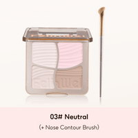 FelinWel 4 colores resaltador contorno paleta maquillaje 3D bronceador mate contorno polvo 