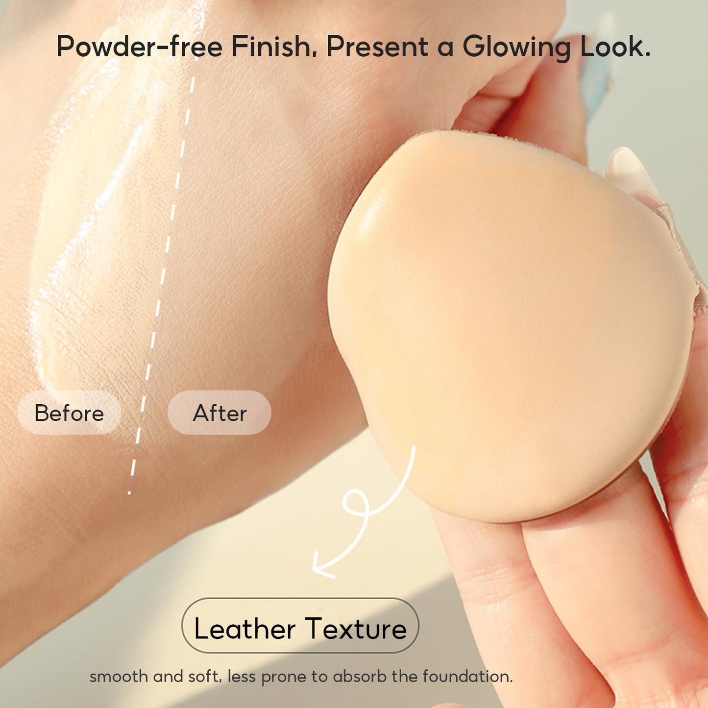 FelinWel Powder Puff Set Leather Texture Multifunctional Air Cushion Sponge
