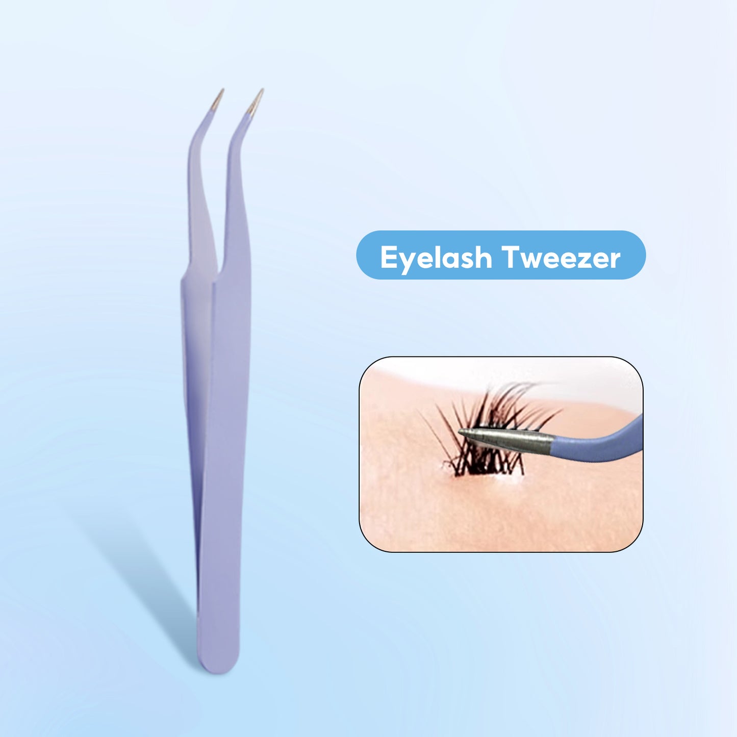 FelinWel Tweezers and Glue Set for Applying False Eyelashes