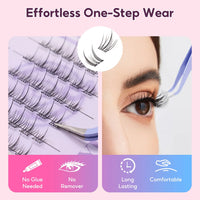 FelinWel Glue-free Cluster Eyelash Extensions Self-adhesive Remover-free Reusable