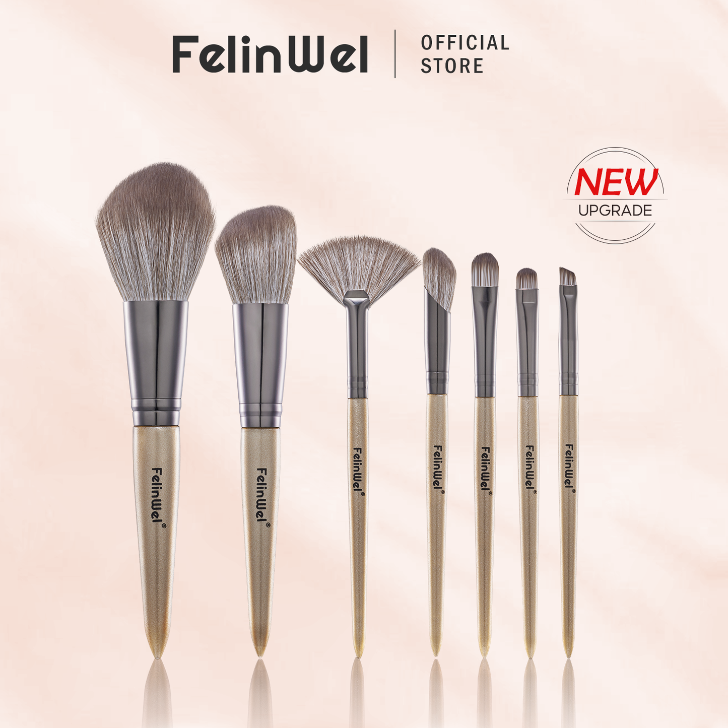 FelinWel Juego de brochas de maquillaje profesional de 13 piezas Vegano sin crueldad animal 