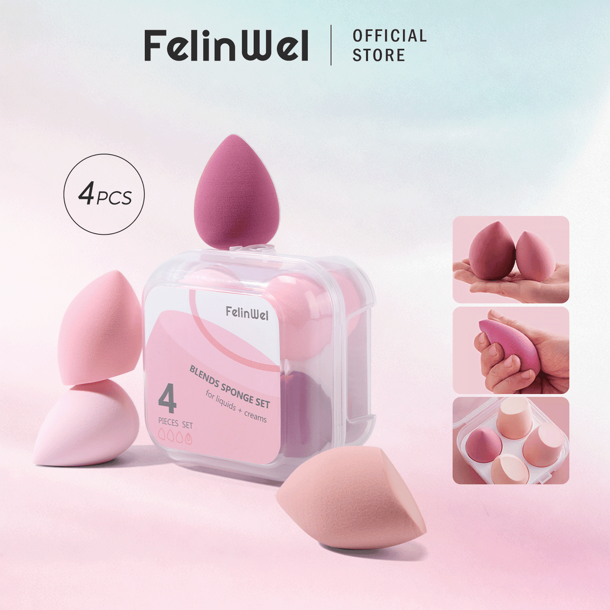 Juego de 4 esponjas de maquillaje Beauty Blender 