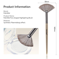 FelinWel Fan-shaped Highlighter Brush Soft Skin-friendly Vegan Bristles No Shedding