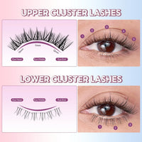 FelinWel Sunflower & Flame Cluster Lashes – Upper & Lower for All Eye Shapes
