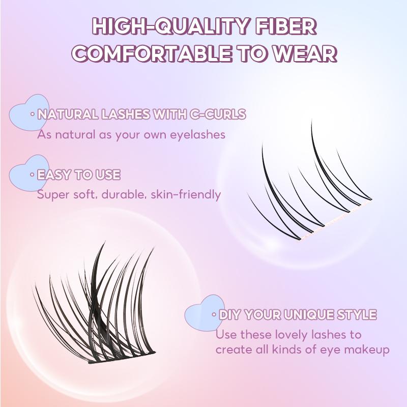 FelinWel 2 Styles Upper & Bottom Cluster Lashes Extensions Sunflower & Flame Style