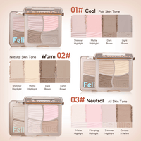 FelinWel 4 colores resaltador contorno paleta maquillaje 3D bronceador mate contorno polvo 