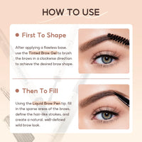 FelinWel Dual-Ended Waterproof Brow Pen & Tinted Brow Gel – 2-Fork Tip, Beginner Friendly