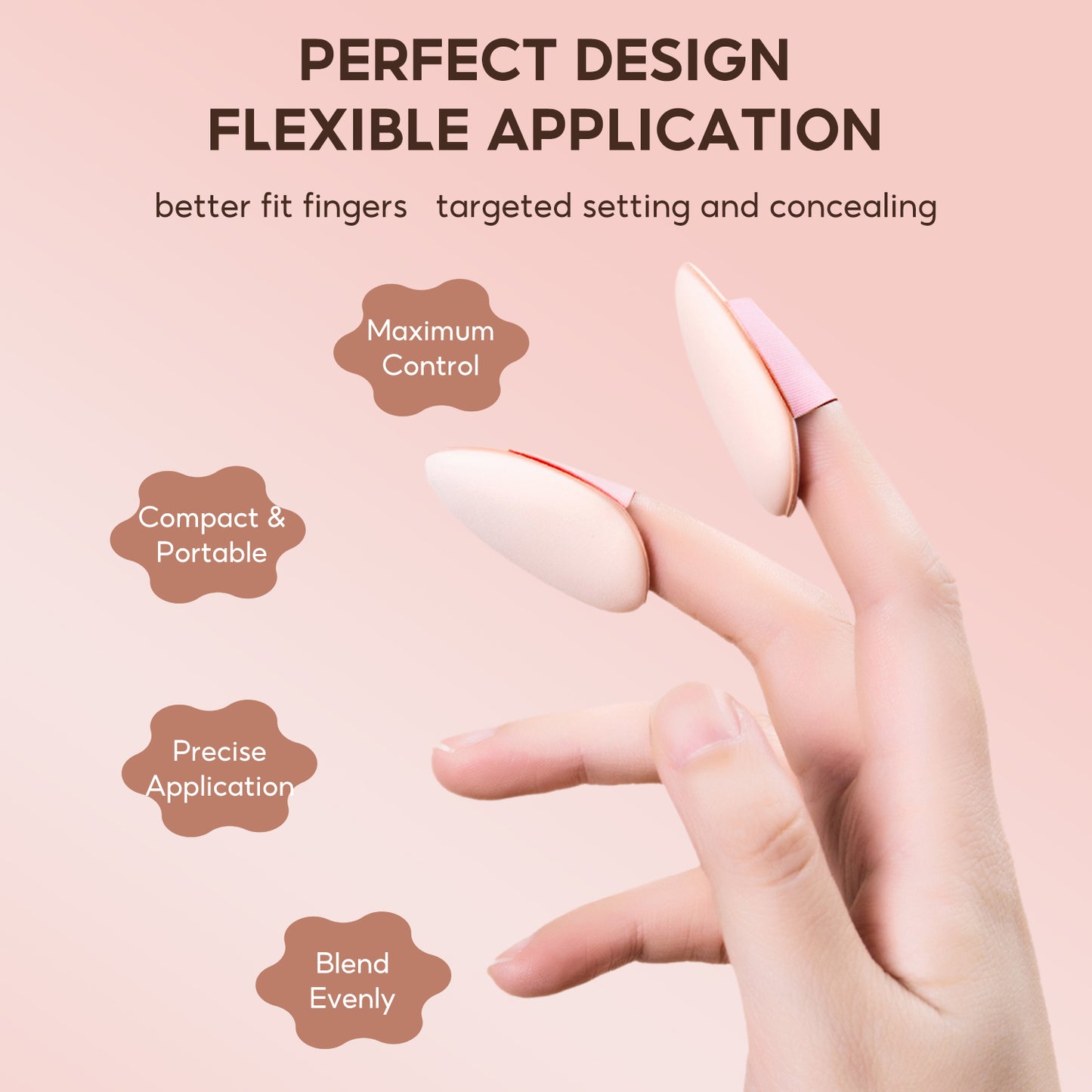 FelinWel - Juego de esponjas para dedos de tamaño mini, esponja de maquillaje, corrector facial, base para detalles 