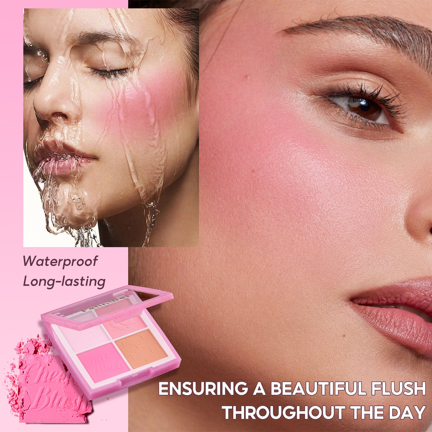 FelinWel 4 Colors Cheek Blush Palette Vegan & Cruelty-Free