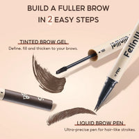 FelinWel Dual-Ended Waterproof Brow Pen & Tinted Brow Gel – 2-Fork Tip, Beginner Friendly