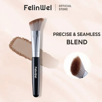 FelinWel Slope Hairline Powder Brush – Soft Vegan Fiber, Precise Blending