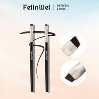FelinWel 2 brochas de maquillaje para cejas y delineador de ojos en ángulo 